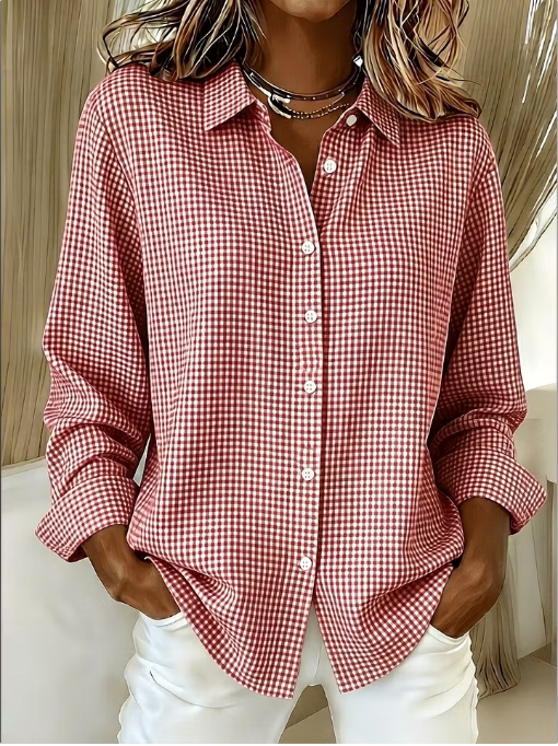 New Arrivalð¥ Women's Casual Gingham Long Sleeve Button Down Shirt