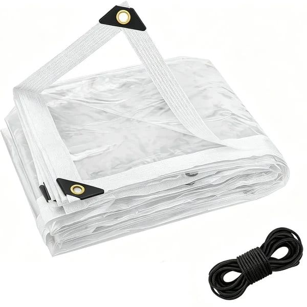🔥LAST DAY 50% OFF - 🌧️ RainShield Pro™ Transparent Waterproof Tarp – Heavy-Duty Outdoor Cover with Secure Grommets