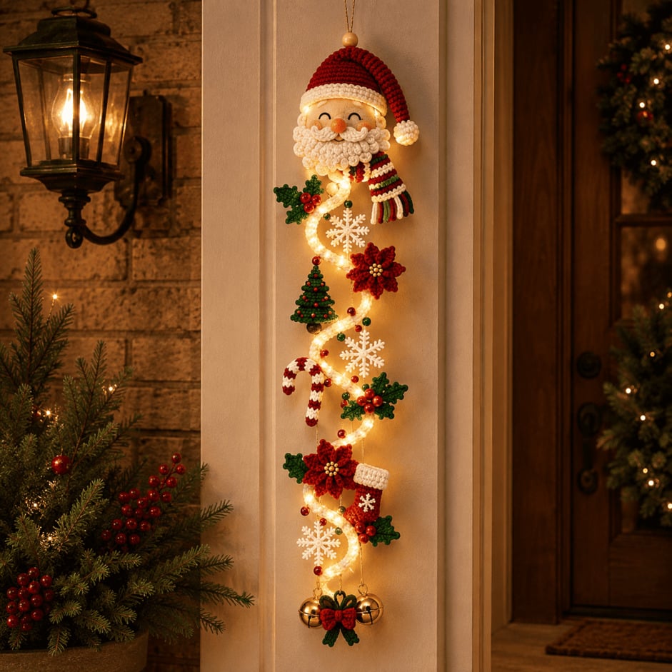 ⏳✨ Last day! 49% OFF – 🎅MerryCascade Glowing Christmas Door Hanger