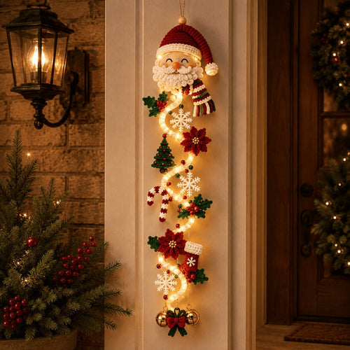 ⏳✨ Last day! 49% OFF – 🎅MerryCascade Glowing Christmas Door Hanger