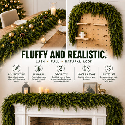 🏆2026 HOT SALE💥 Pre-lit Christmas Cedar Garland