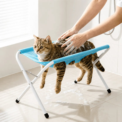 🔥Foldable Pet Grooming Hammock Stand for Cats & Small Dogs