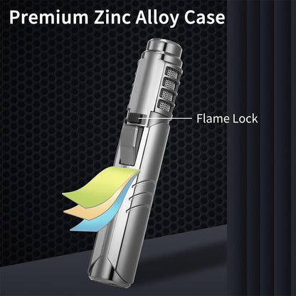 🔥1800°C Jet Torch Lighter,Butane Refillable Windproof Adjustable Flame Intensity