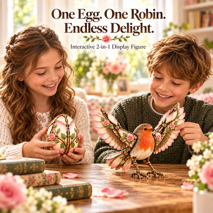 🌹🐦 Rosewing Robin – 2-in-1 Rose Egg to Mechanical Bird Transforming Figure