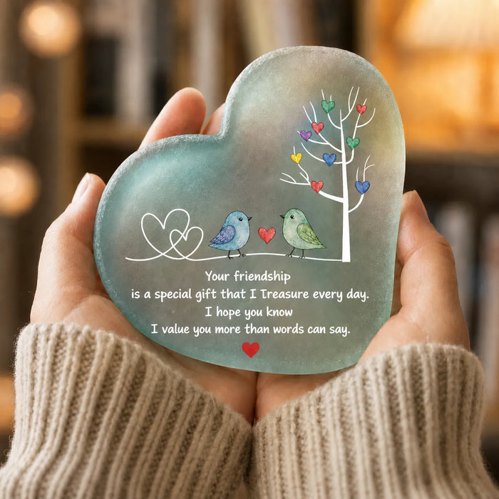 Heartfelt Friendship Seaglass Keepsake Plaque