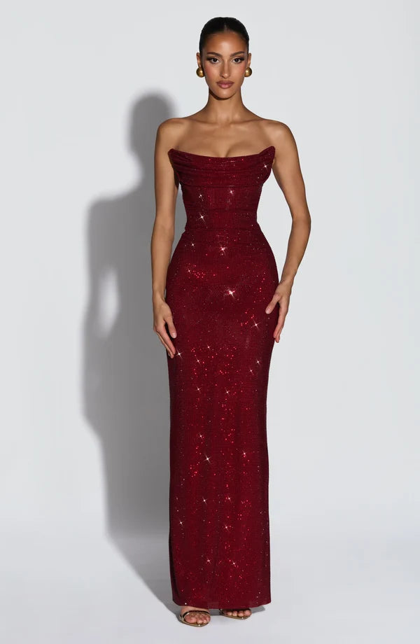 Princess-style long evening gown