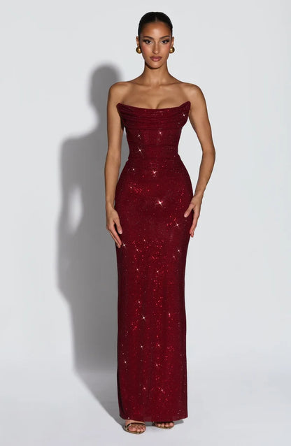Princess-style long evening gown