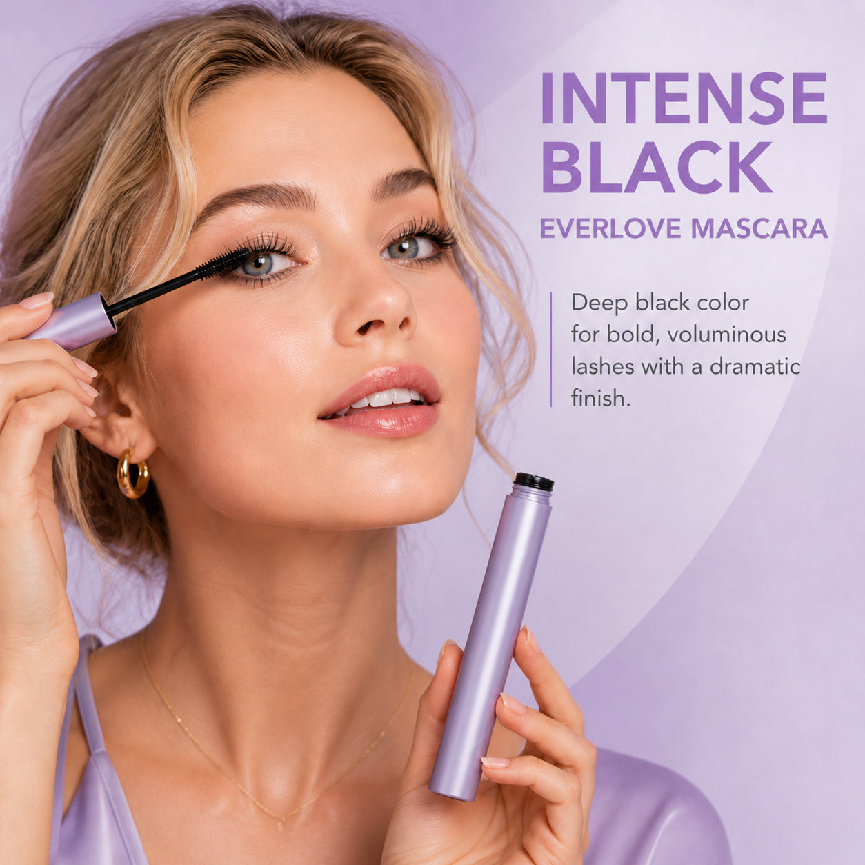 Mascara applied to mature lashes