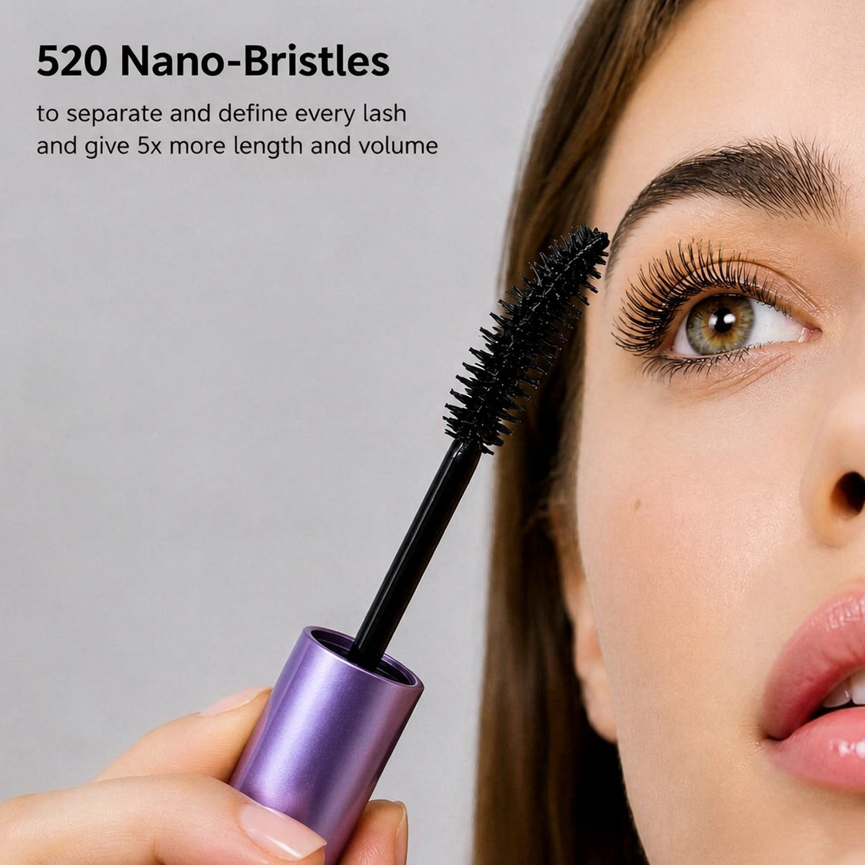 Close view of the precision mascara brush