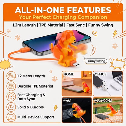 🎁Last Day Promotion 49% OFF🔥Funny Dog Humping Design Charging Cable – Fast Charge, TPE Durable