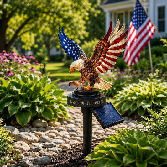 🦅 Solar Eagle Garden Light – A Glowing Tribute to American Freedom