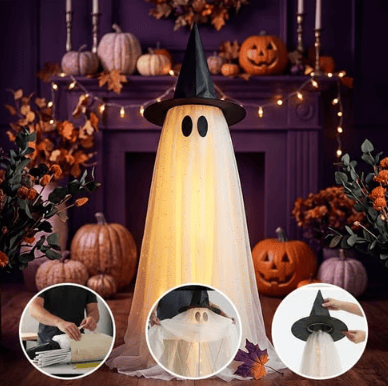 🔥Halloween Spooky Lighted Ghost Decor Set