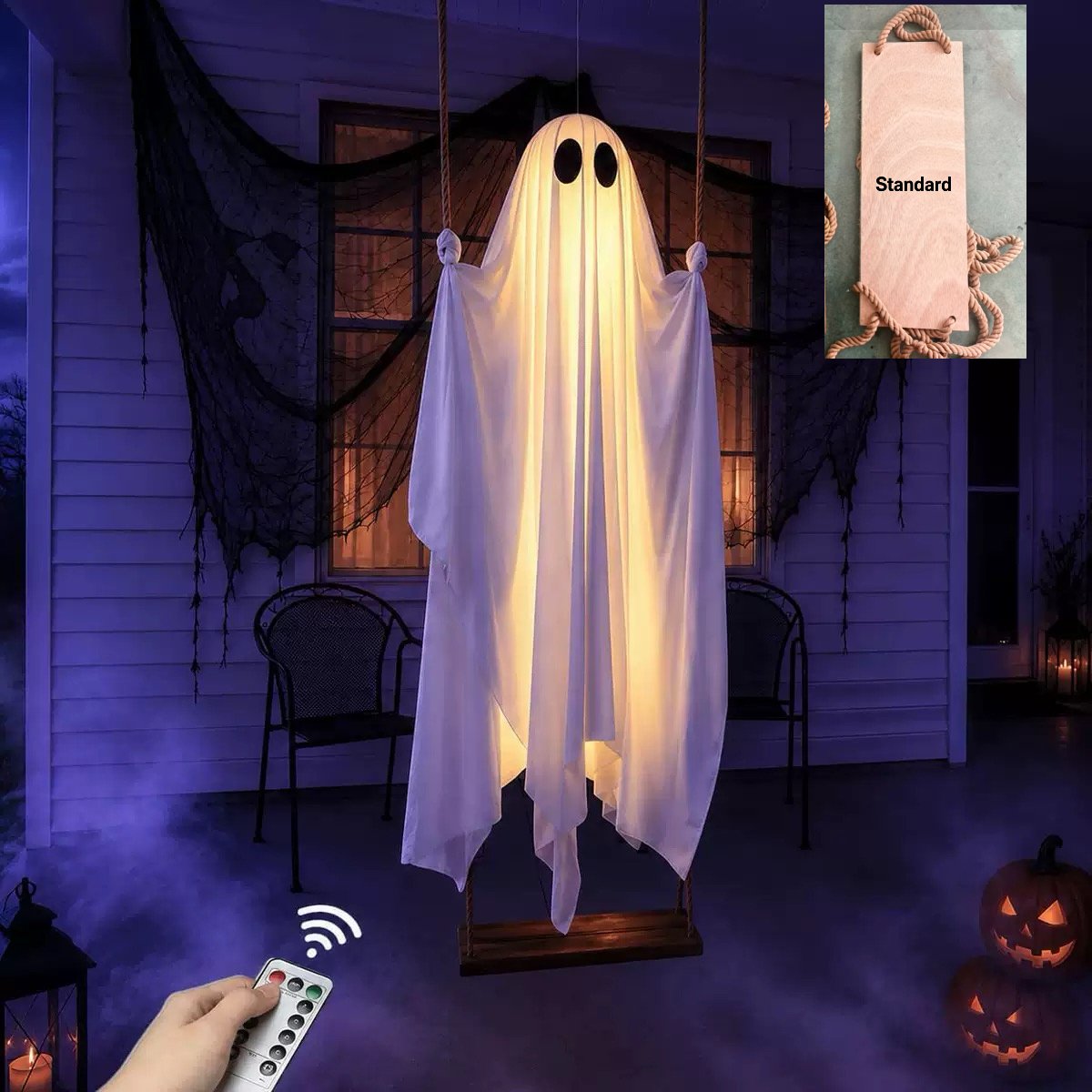 🎁HOT DEAL – Up to 66% OFF🔥Halloween Decorations OutdoorHanging Swing Ghost Halloween Decor