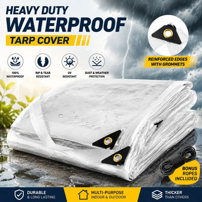 🔥LAST DAY 50% OFF - 🌧️ Transparent Waterproof Tarp – Heavy-Duty Outdoor Cover with Secure Grommets