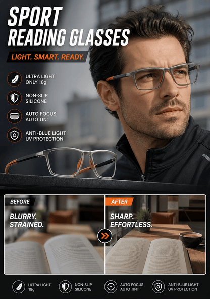 🔥Sports Smart Photochromic Progressive Bifocal Glasses