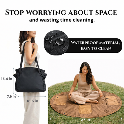 ✨ Quick-Pack Drawstring Tote – From Picnic Blanket to Bag in Seconds