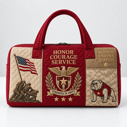 100% Handmade US Military Heritage Quilted Duffel Bag