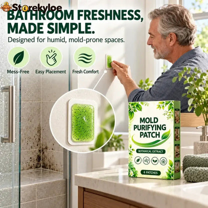 🧪50% OFF NOW! 6Pcs Mold Purifying Patches – Botanical Mildew Removal Pads, Long Lasting Mold Inhibitor for Bathroom, Kitchen, Wall Corners & Damp Hidden Spots