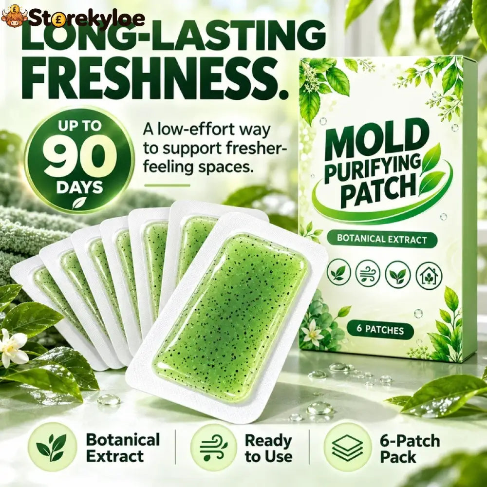 🧪50% OFF NOW! 6Pcs Mold Purifying Patches – Botanical Mildew Removal Pads, Long Lasting Mold Inhibitor for Bathroom, Kitchen, Wall Corners & Damp Hidden Spots