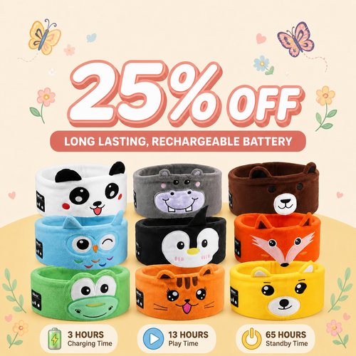 Cozy Animal Wireless Kids Headband Headphones