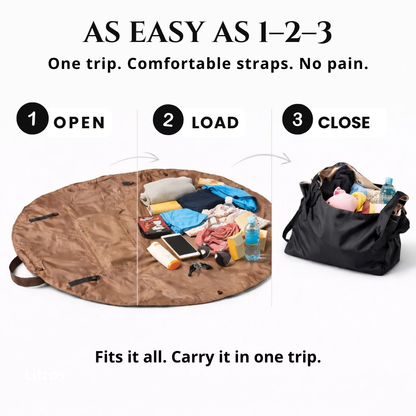 ✨ Quick-Pack Drawstring Tote – From Picnic Blanket to Bag in Seconds