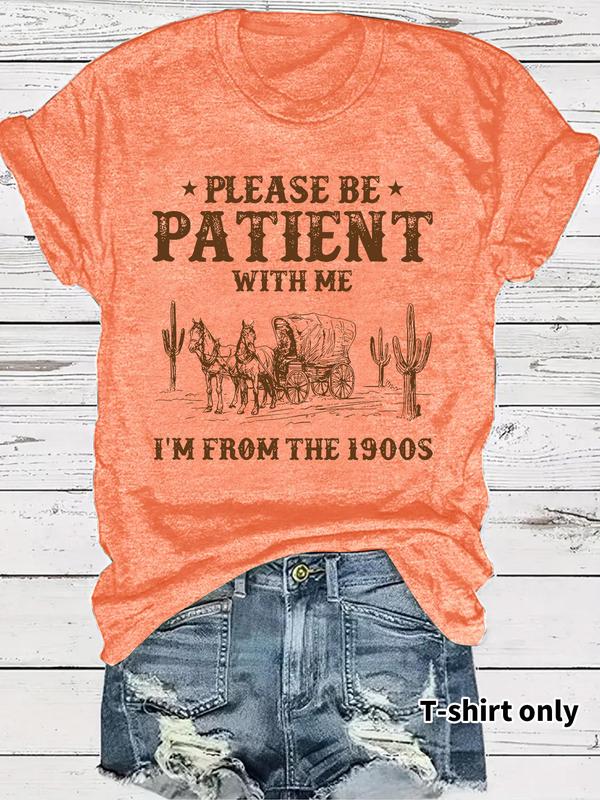 🔥Last Day Sale 60% OFF⏰👕I'M From 1900S✨ Women's Vintage Letter Print Round Neck Tee