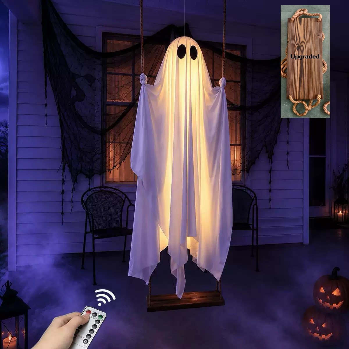 🎁HOT DEAL – Up to 66% OFF🔥Halloween Decorations OutdoorHanging Swing Ghost Halloween Decor