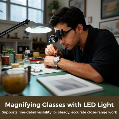 🔬 LIMITED-TIME 49% OFF! ✨ Precision LED Magnifier Glasses – Interchangeable Lenses, Dual LED, Hands-Free 💡