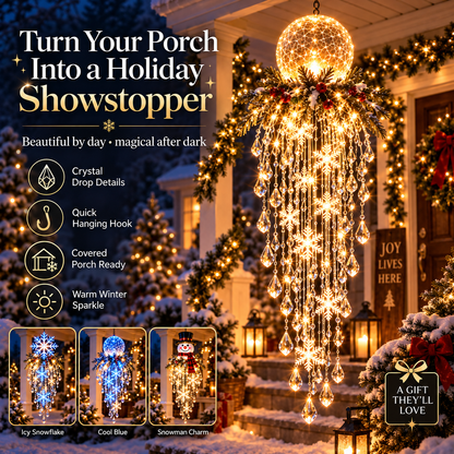 🔥 50% OFF Today 🎅 Christmas Hanging Snowflake & Crystal LED Light | Magical Porch Glow ✨