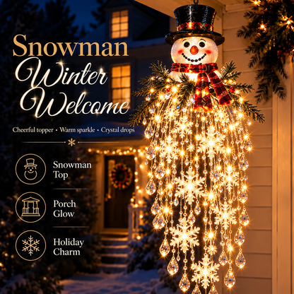 🔥 50% OFF Today 🎅 Christmas Hanging Snowflake & Crystal LED Light | Magical Porch Glow ✨