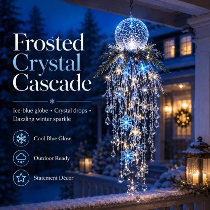 🔥 50% OFF Today 🎅 Christmas Hanging Snowflake & Crystal LED Light | Magical Porch Glow ✨