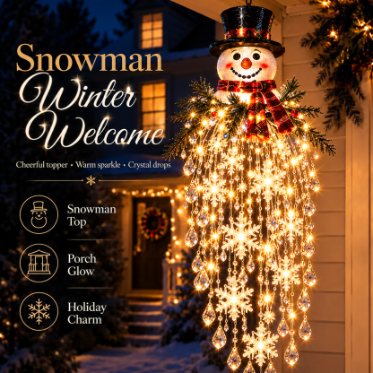 🔥 50% OFF Today 🎅 Christmas Hanging Snowflake & Crystal LED Light | Magical Porch Glow ✨