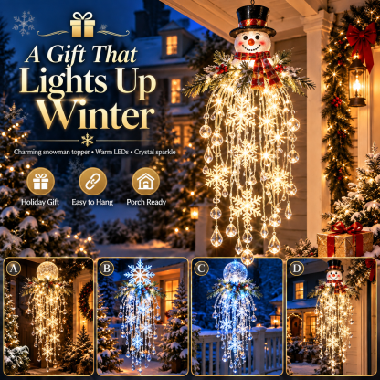 🔥 50% OFF Today 🎅 Christmas Hanging Snowflake & Crystal LED Light | Magical Porch Glow ✨