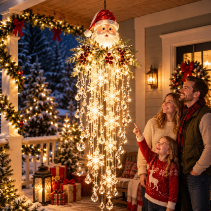 🔥 50% OFF Today 🎅 Christmas Hanging Snowflake & Crystal LED Light | Magical Porch Glow ✨