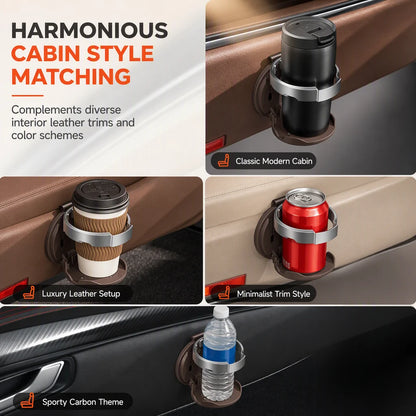 🥤Multifunctional Foldable Car Door Cup Holder Large Diameter Drink and Water Bottle Storage Rack