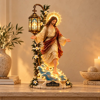 ✨Walk by Faith™ Illuminated Jesus Walking on Water Sculpture