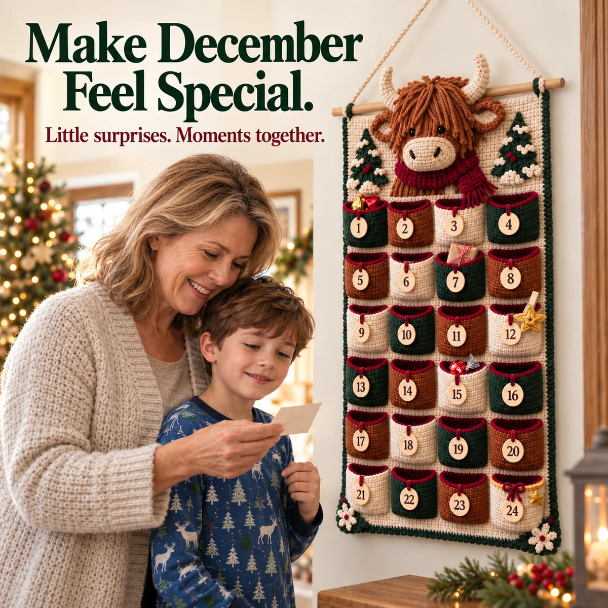 🎄 Christmas Crochet Advent Calendar DIY Kit – 24 Little Surprises, One Cozy Family Tradition