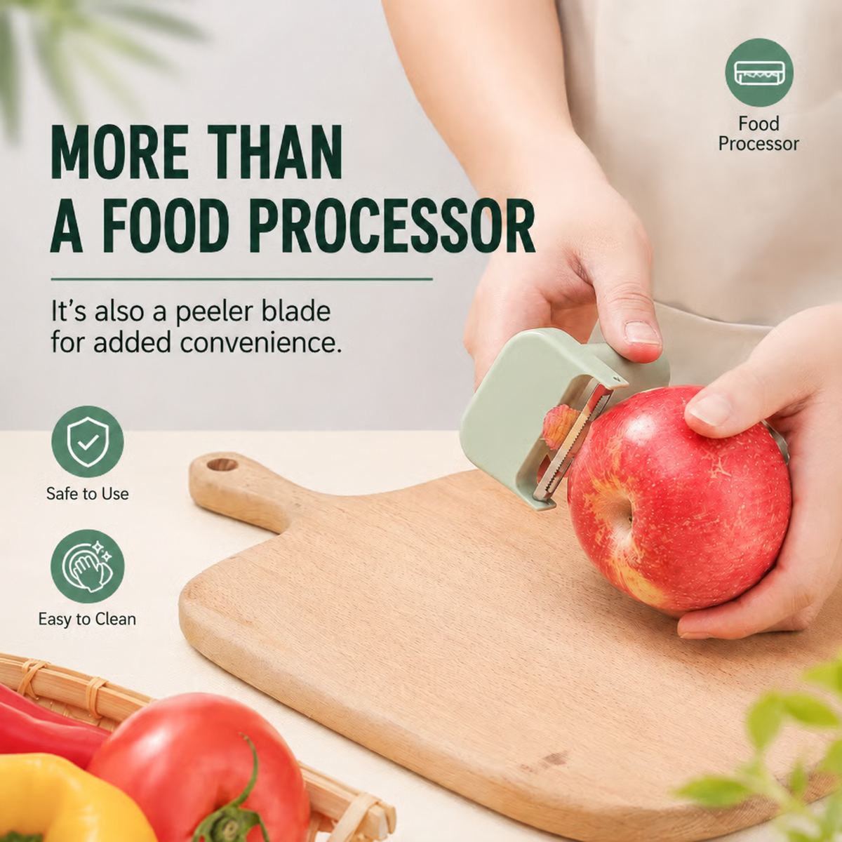 4-in-1 Handheld Electric Chopper: Slice, Mince, Peel & Auto-Clean!