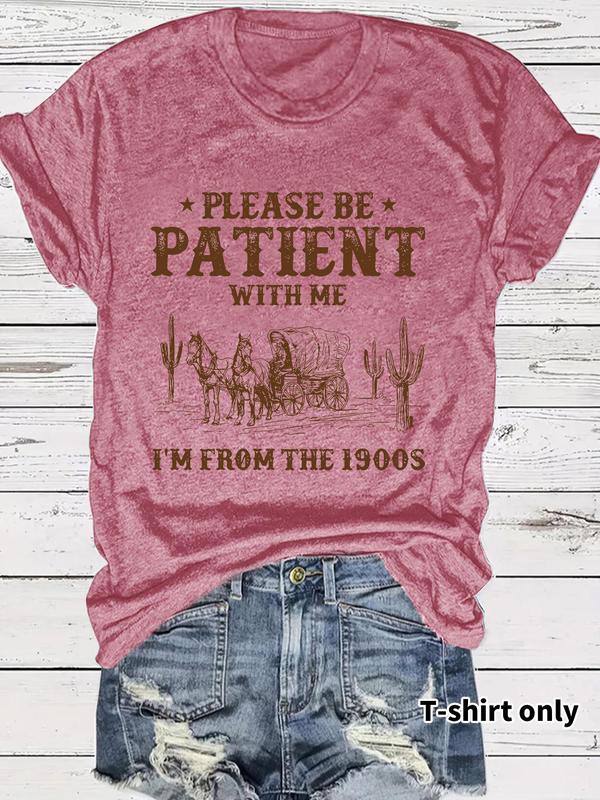 🔥Last Day Sale 60% OFF⏰👕I'M From 1900S✨ Women's Vintage Letter Print Round Neck Tee