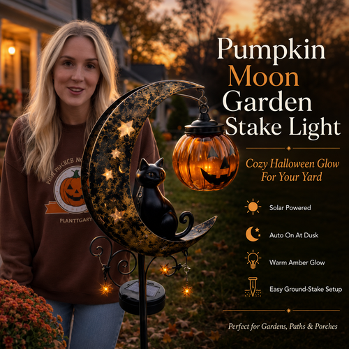 🎃 Pumpkin Moon Garden Stake Light