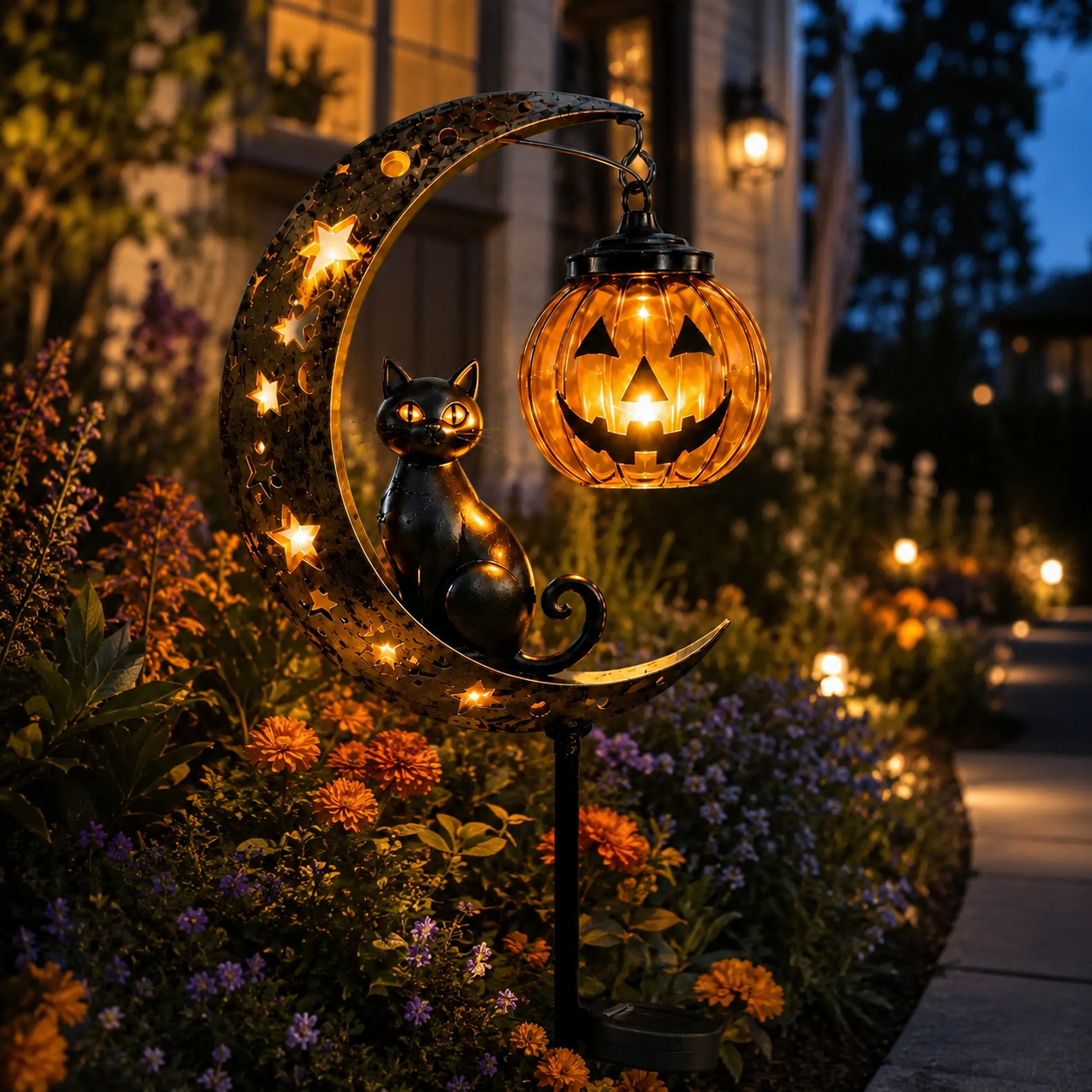 🎃 Pumpkin Moon Garden Stake Light
