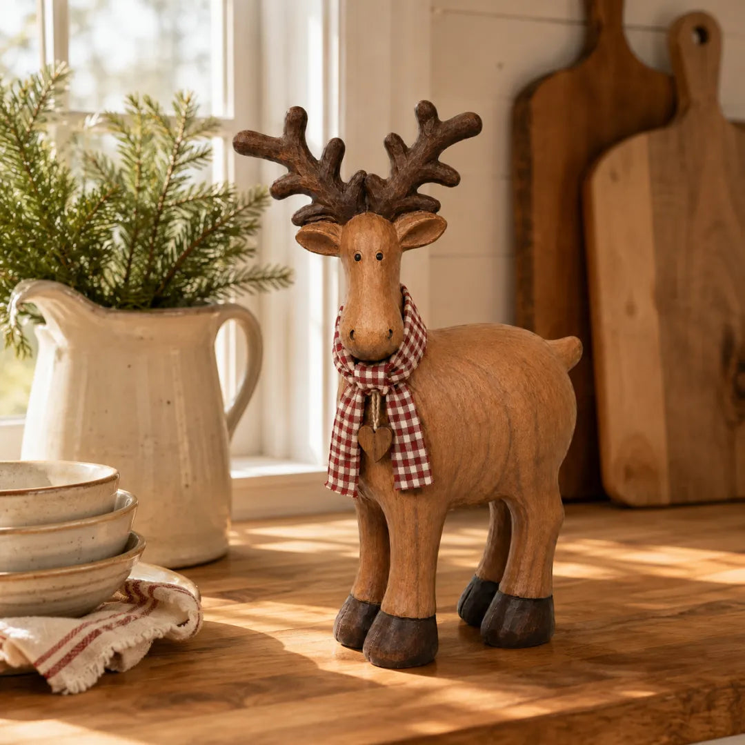 🔥Rustic Farmhouse Reindeer Figurine