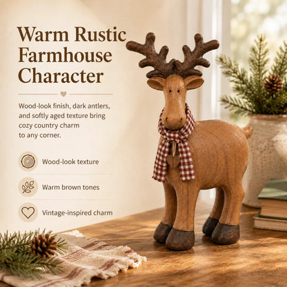 🔥Rustic Farmhouse Reindeer Figurine
