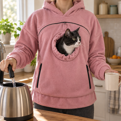 AluckgoodSet Cat Carrier Hoodie — Zip-Up Front Pouch