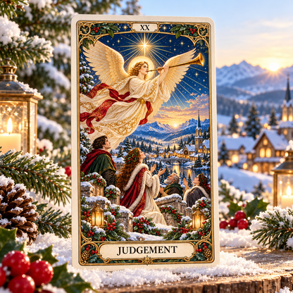 Holiday Sale 49% OFF🎉-🔮Christmas Tarot Deck – 78 Festive Cards with Guidebook & 12-Day Reflection Guide