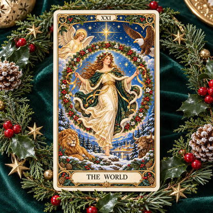 Holiday Sale 49% OFF🎉-🔮Christmas Tarot Deck – 78 Festive Cards with Guidebook & 12-Day Reflection Guide