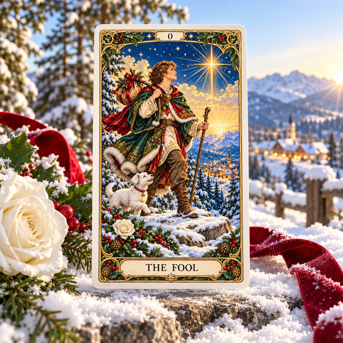 Holiday Sale 49% OFF🎉-🔮Christmas Tarot Deck – 78 Festive Cards with Guidebook & 12-Day Reflection Guide