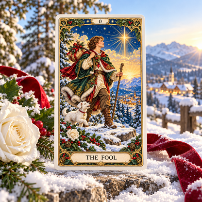 Holiday Sale 49% OFF🎉-🔮Christmas Tarot Deck – 78 Festive Cards with Guidebook & 12-Day Reflection Guide