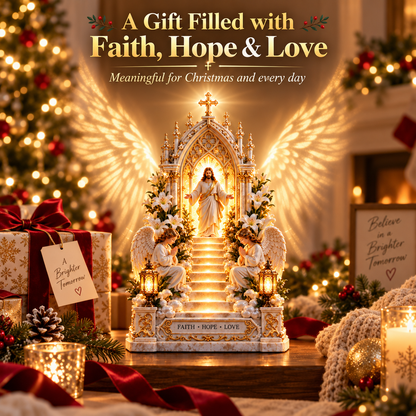 ✨ ✝️Heaven Opens™ – Step-by-Step Illuminated Jesus Stairway | Faith, Hope & Love