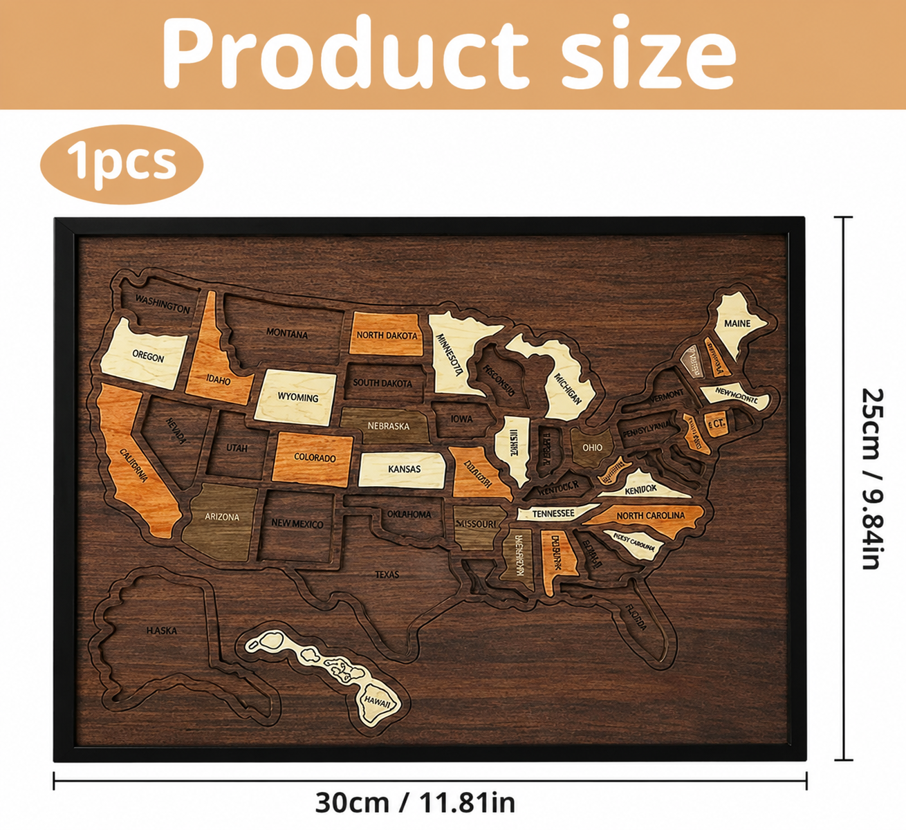 🔥Limited 49% off - USA Wooden Travel Map Puzzle for Adventure Lovers